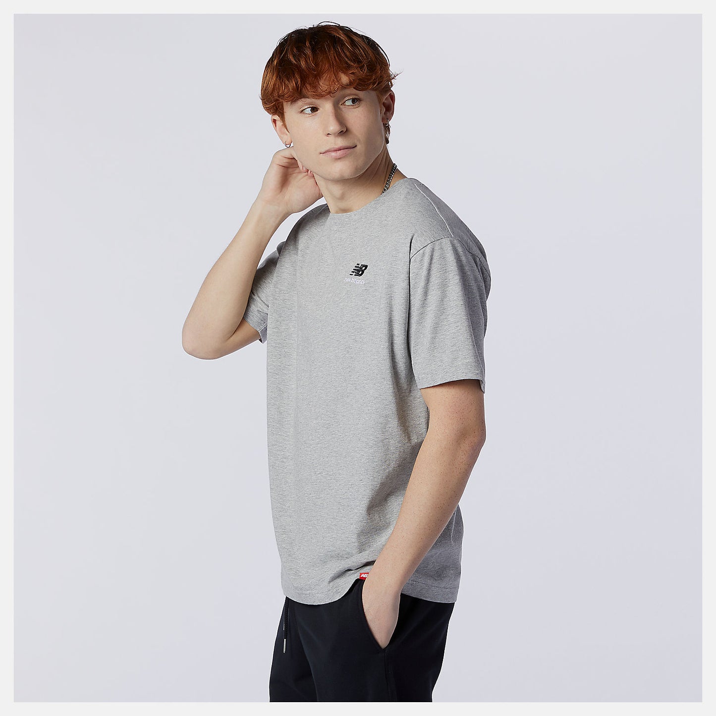 Athletic Grey NB Essentials Embroidered Tee | New Balance Clothing