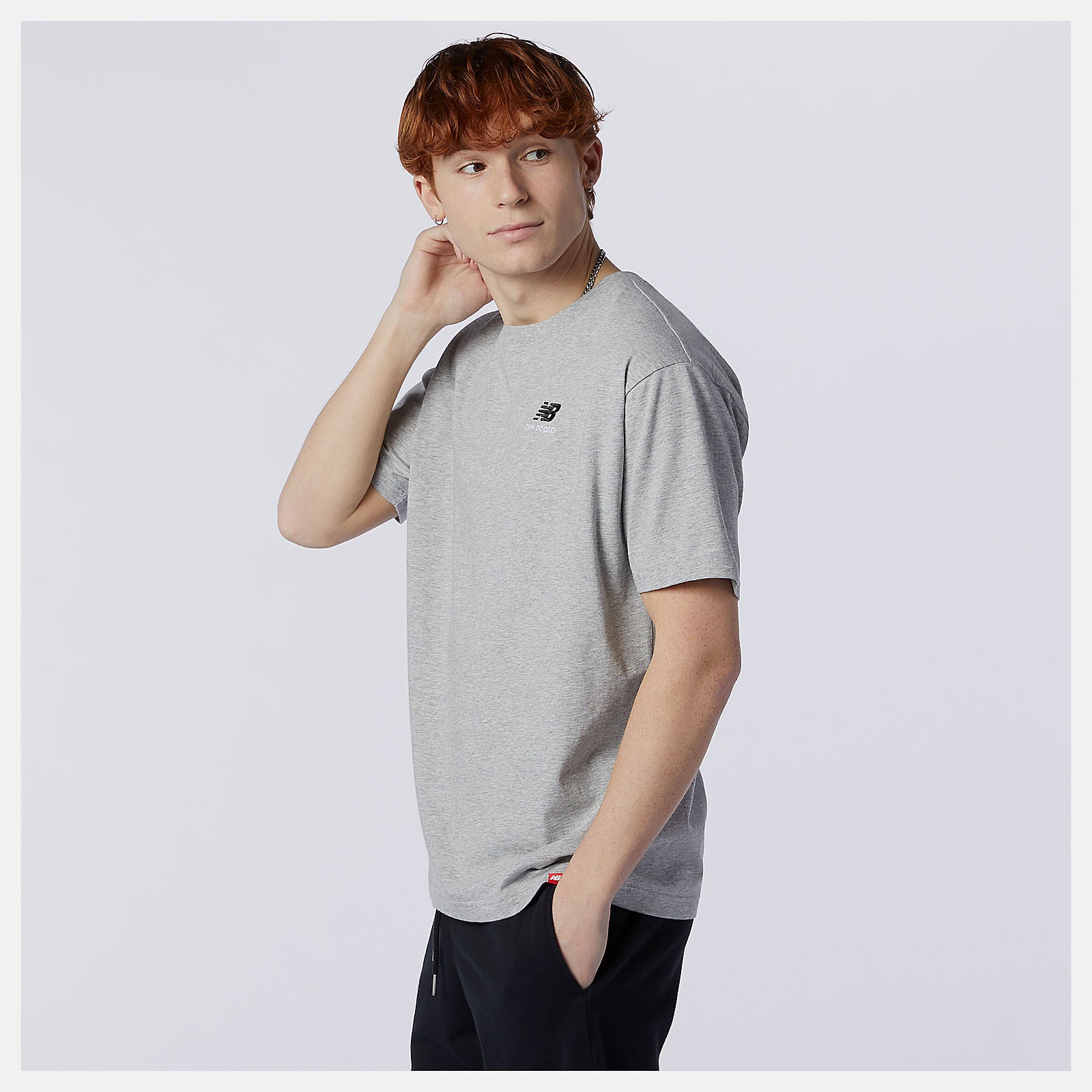 Athletic Grey NB Essentials Embroidered Tee | New Balance Clothing