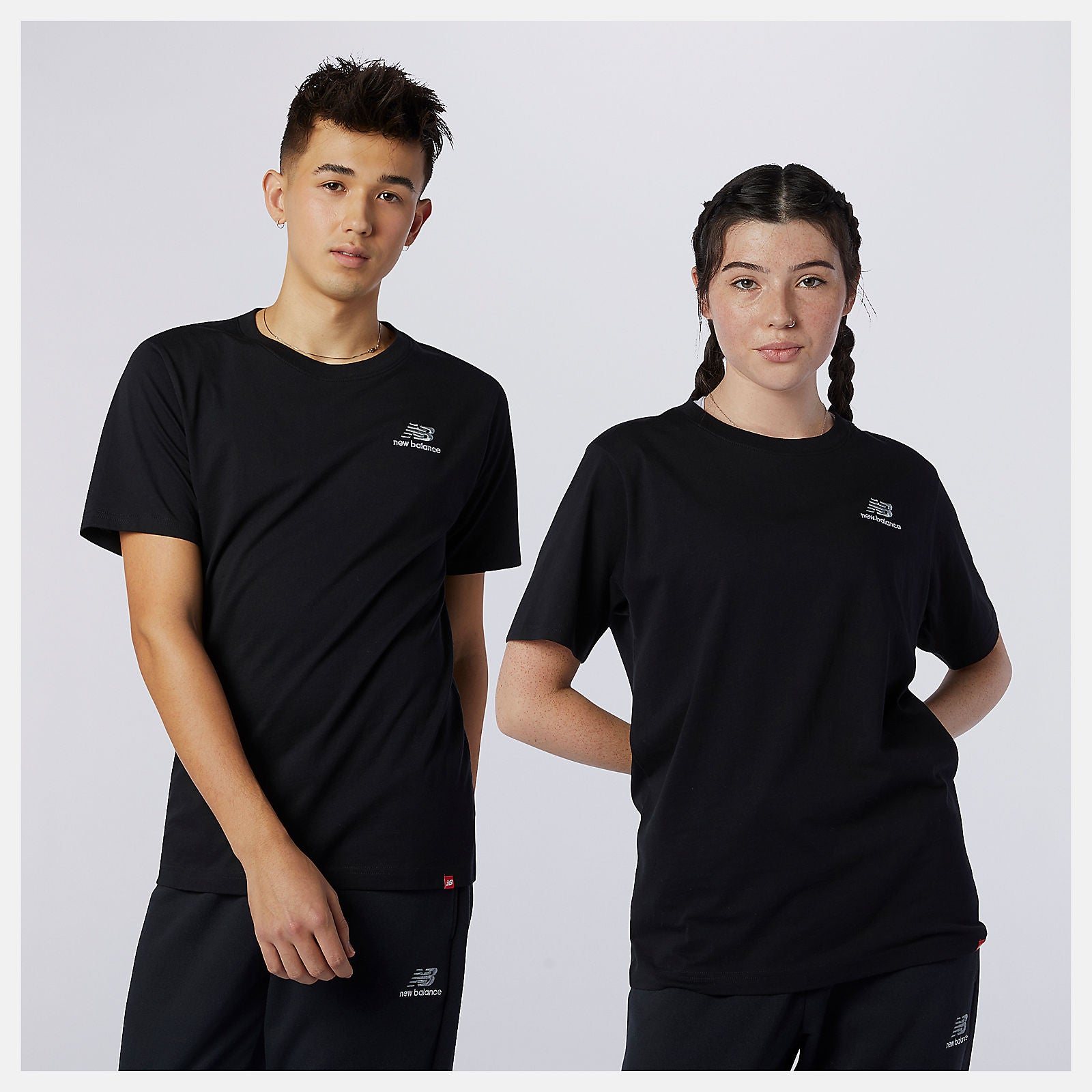 Black NB Essentials Embroidered Tee | New Balance Clothing