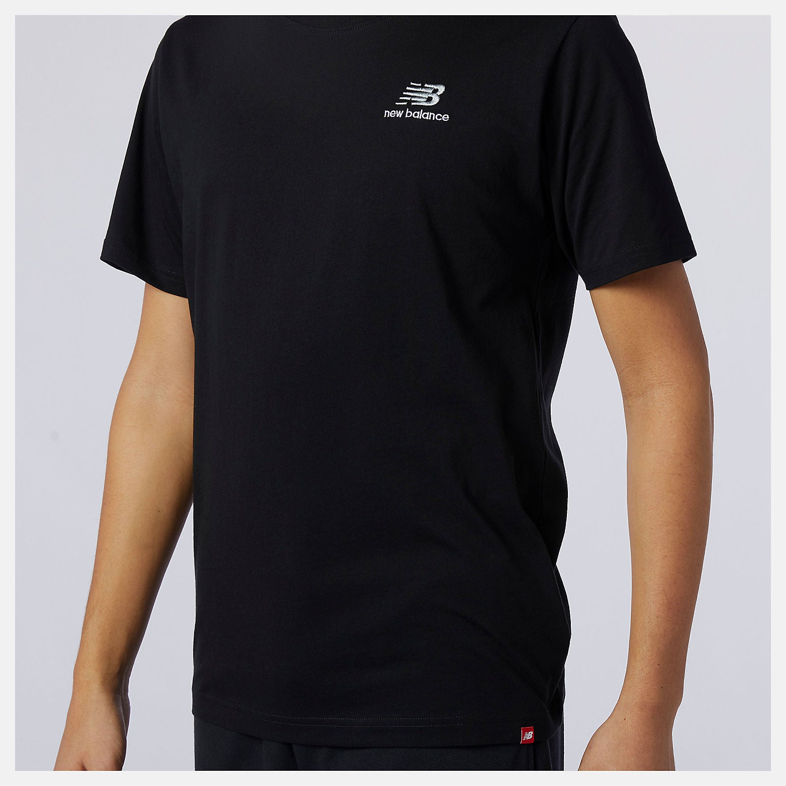 Black NB Essentials Embroidered Tee | New Balance Clothing