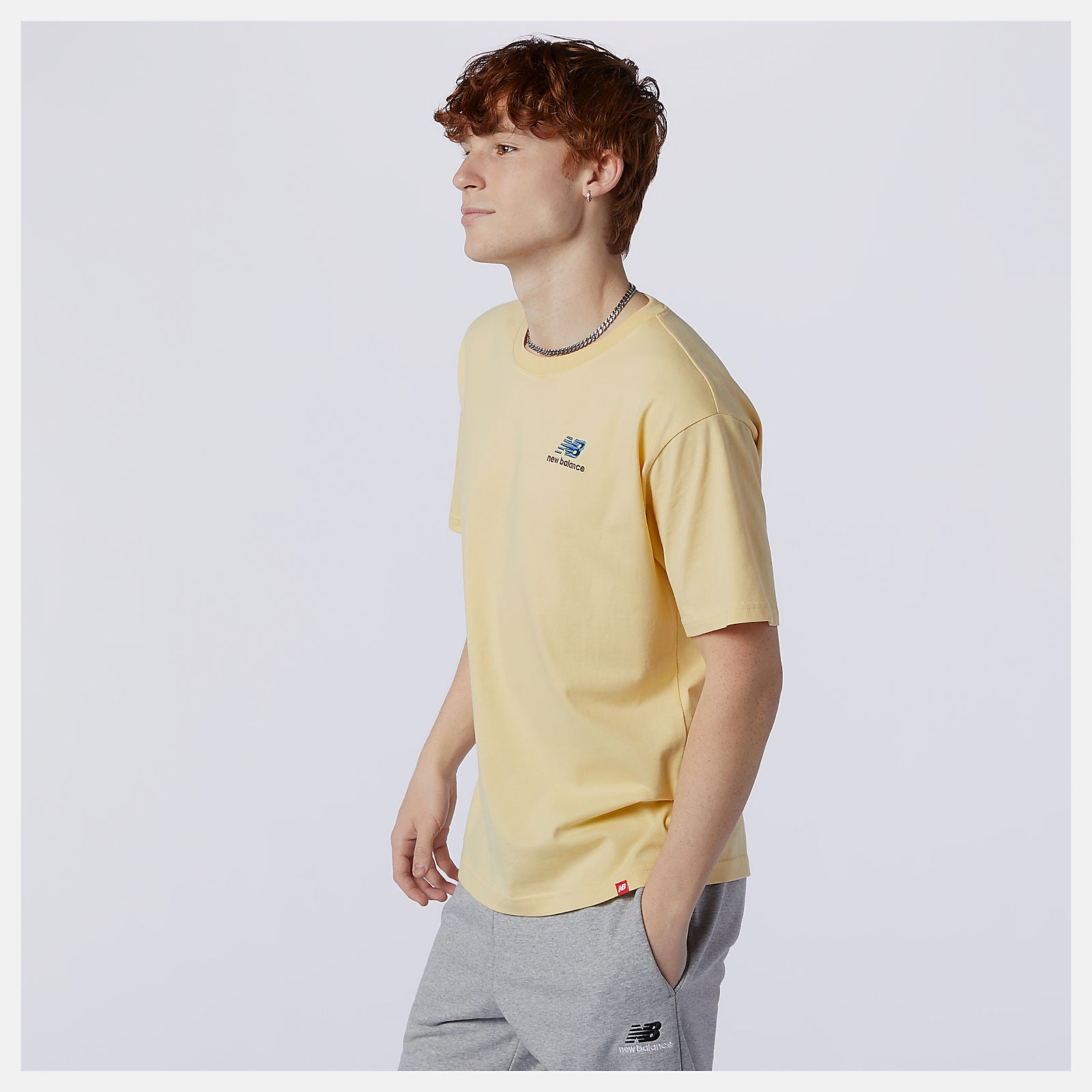 Yellow NB Essentials Embroidered Tee | New Balance Clothing