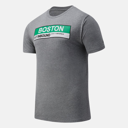 Athletic Grey Boston INBound Green Line Graphic Tee | New Balance Clothing