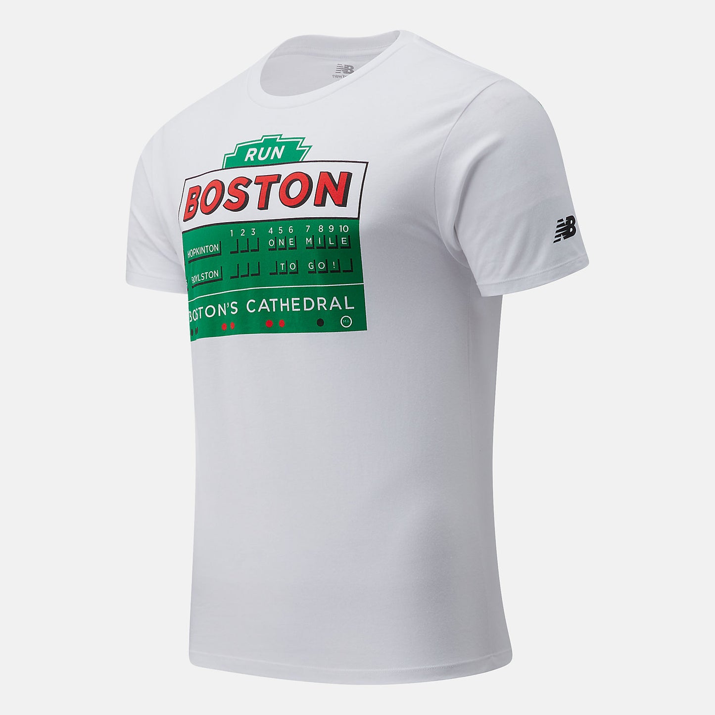 White Boston One Mile To Go Graphic Tee | New Balance Clothing