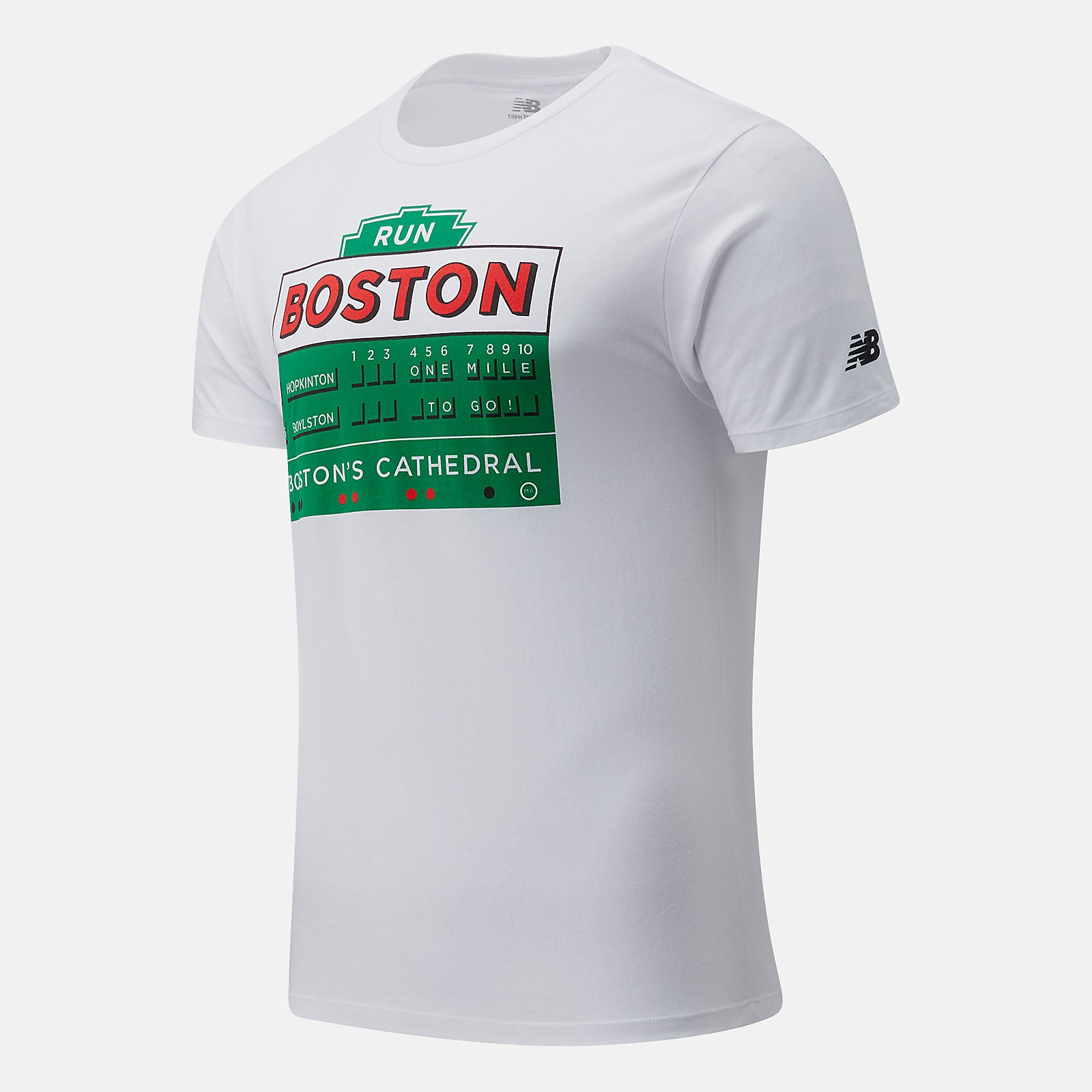 White Boston One Mile To Go Graphic Tee | New Balance Clothing