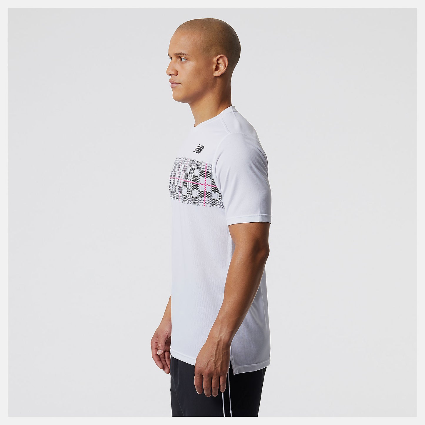 White/Black Printed Tournament Crew | New Balance Clothing