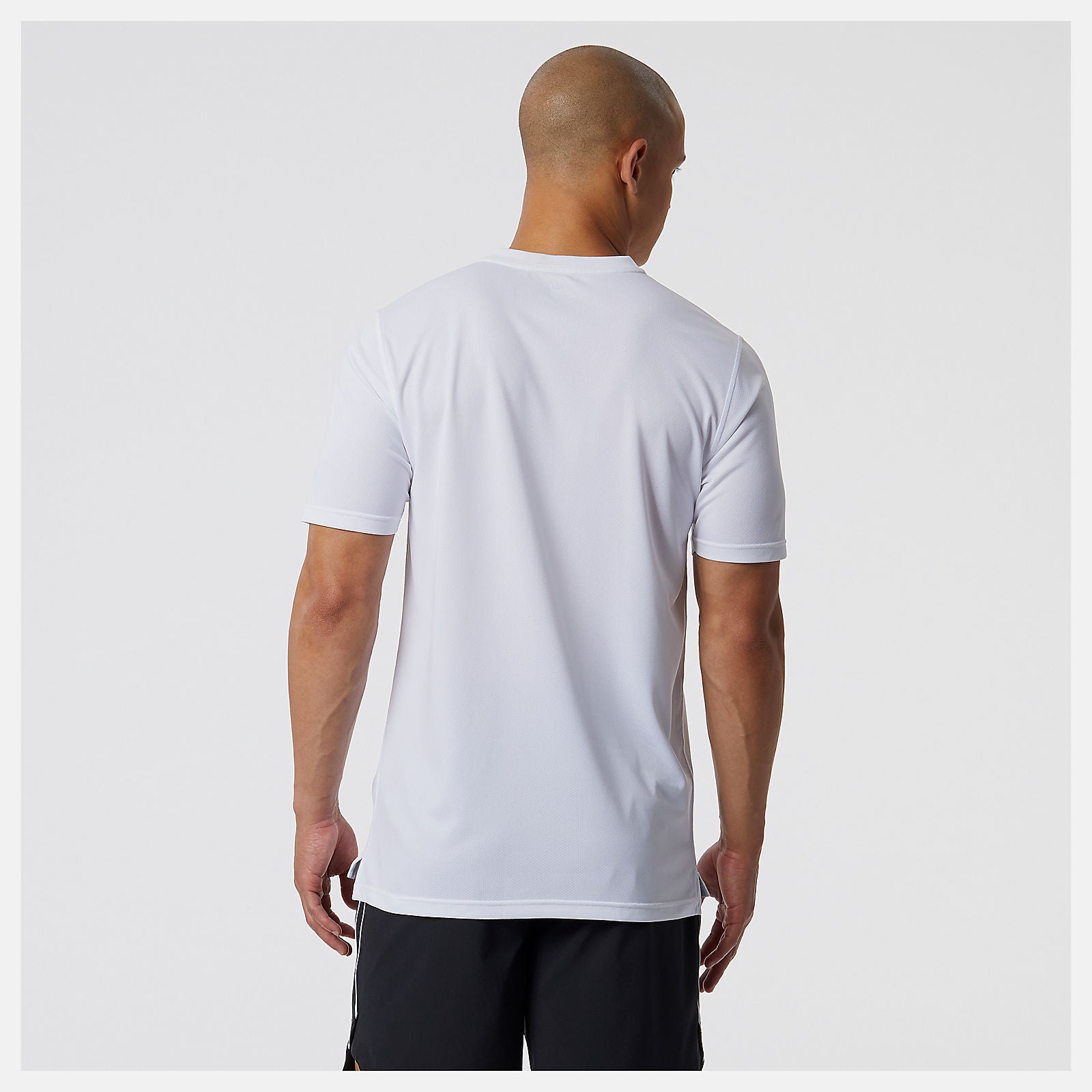 White/Black Printed Tournament Crew | New Balance Clothing