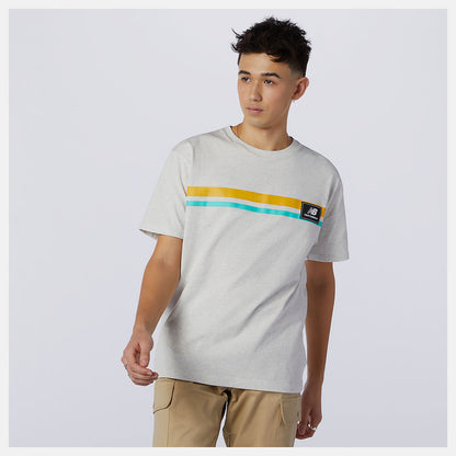 Sea Salt Heather NB Athletics Higher Learning Badge Tee | New Balance Clothing