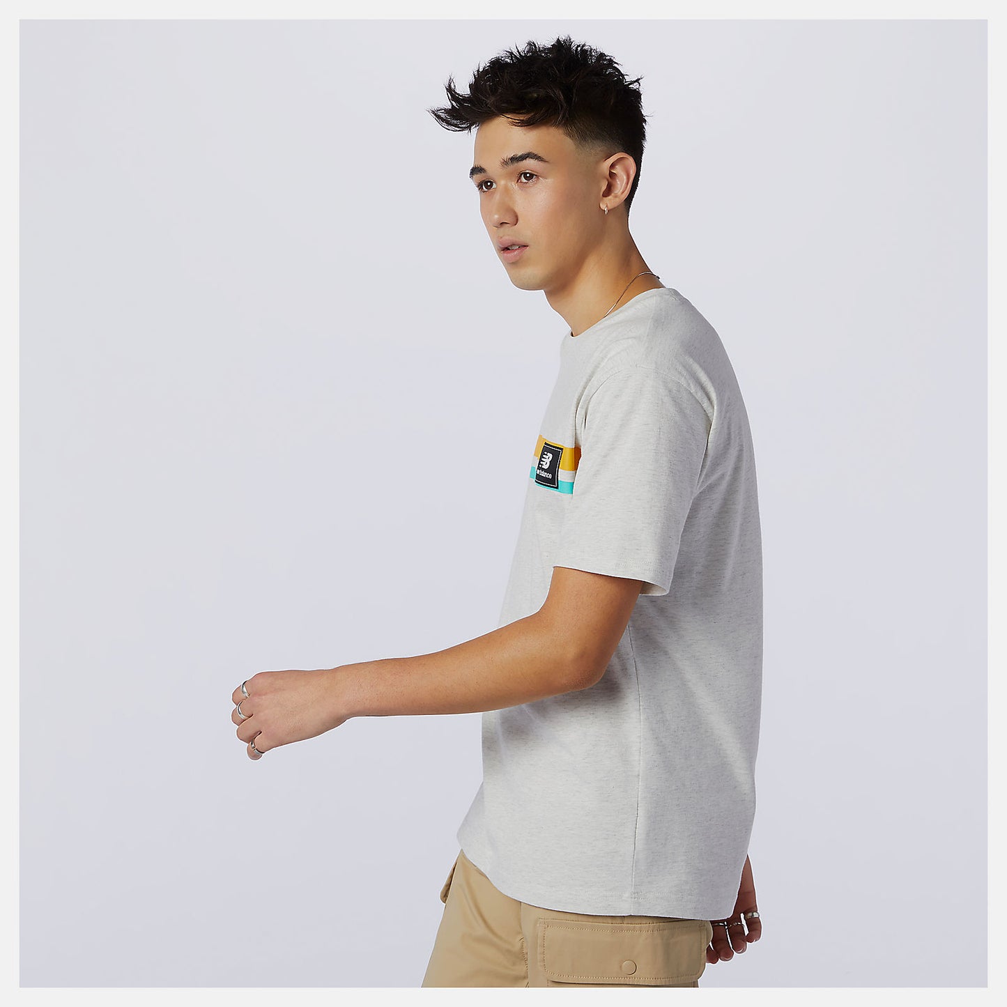 Sea Salt Heather NB Athletics Higher Learning Badge Tee | New Balance Clothing