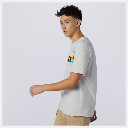 Sea Salt Heather NB Athletics Higher Learning Badge Tee | New Balance Clothing