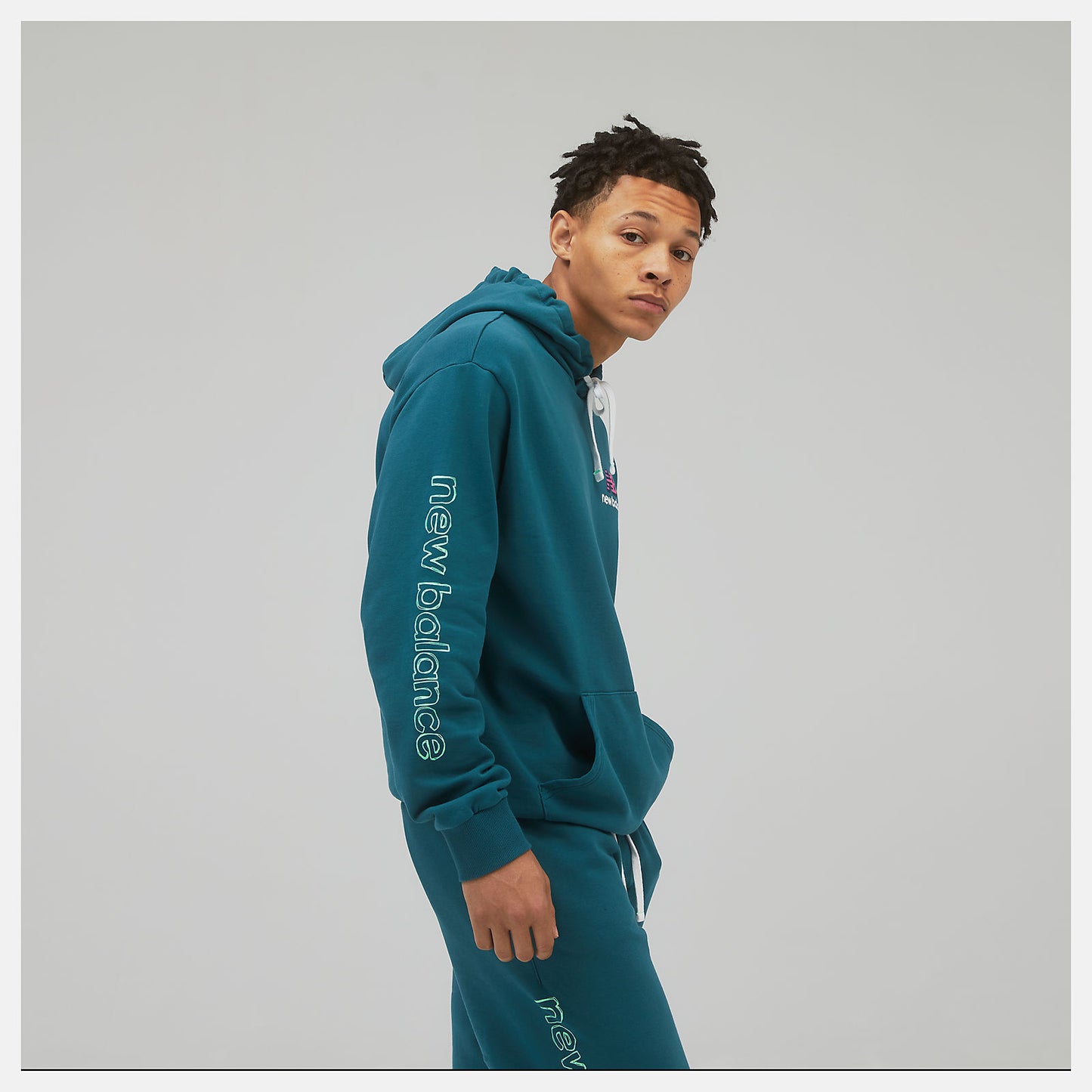 Mountain Teal NB Athletics Clash Hoodie | New Balance Clothing