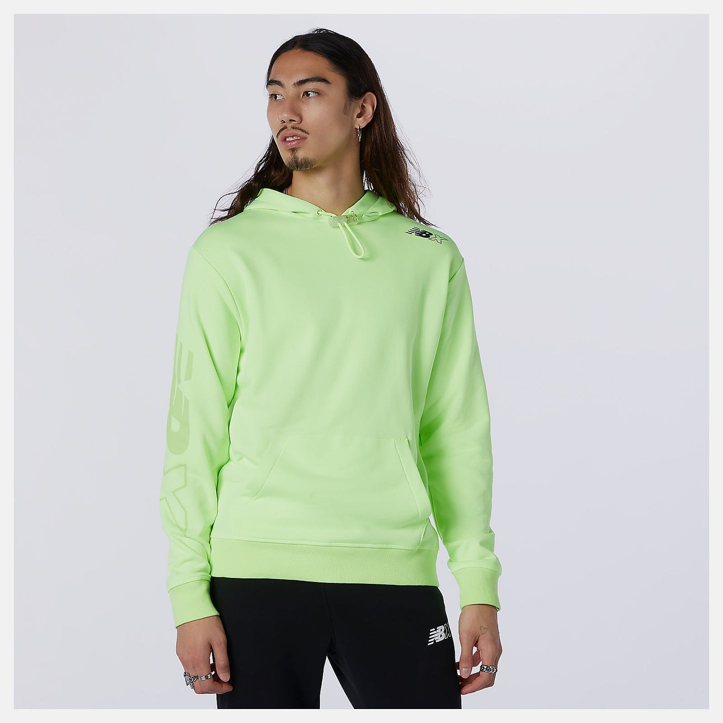Bleached Lime Glo NB Essentials NBX Hoodie | New Balance Clothing