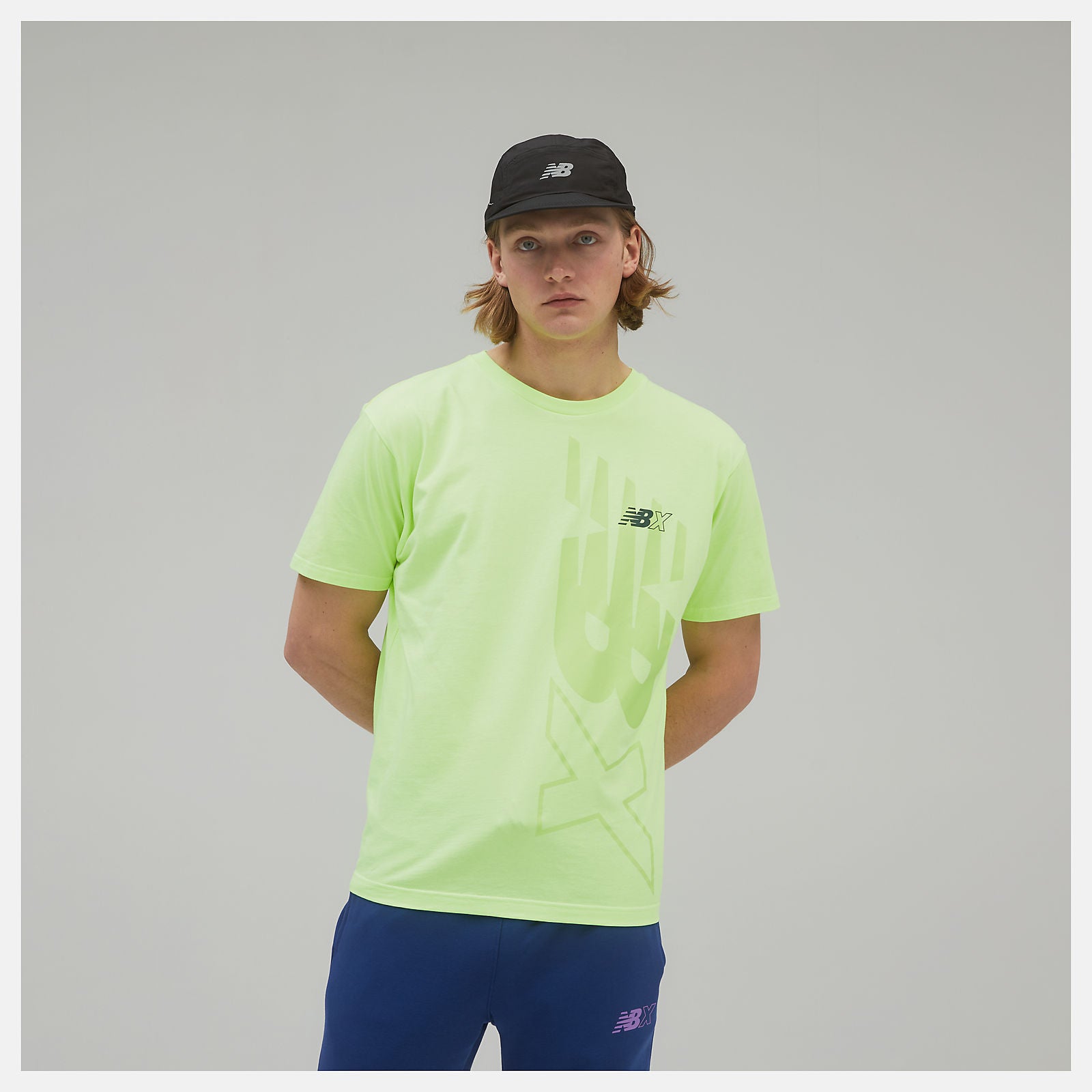 Bleached Lime Glo NB Essentials NBX Graphic Tee 2 | New Balance Clothing