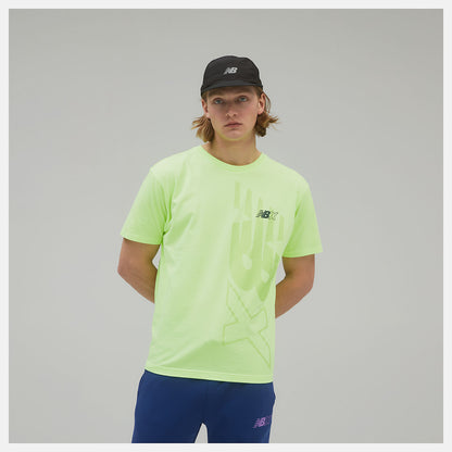 Bleached Lime Glo NB Essentials NBX Graphic Tee 2 | New Balance Clothing