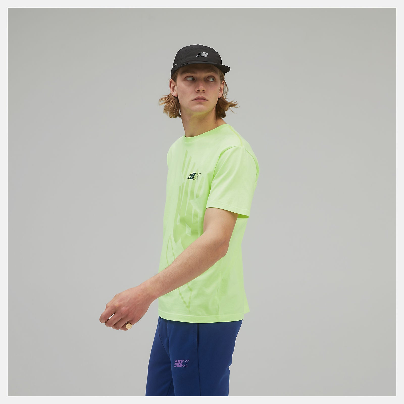 Bleached Lime Glo NB Essentials NBX Graphic Tee 2 | New Balance Clothing