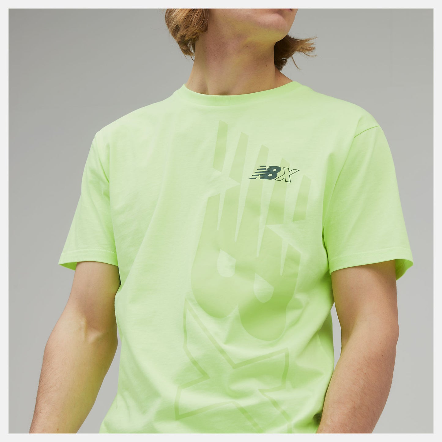 Bleached Lime Glo NB Essentials NBX Graphic Tee 2 | New Balance Clothing