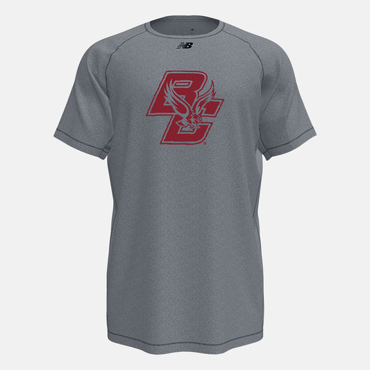 Med Heather Grey Raglan Tech Tee(Boston College) | New Balance Clothing