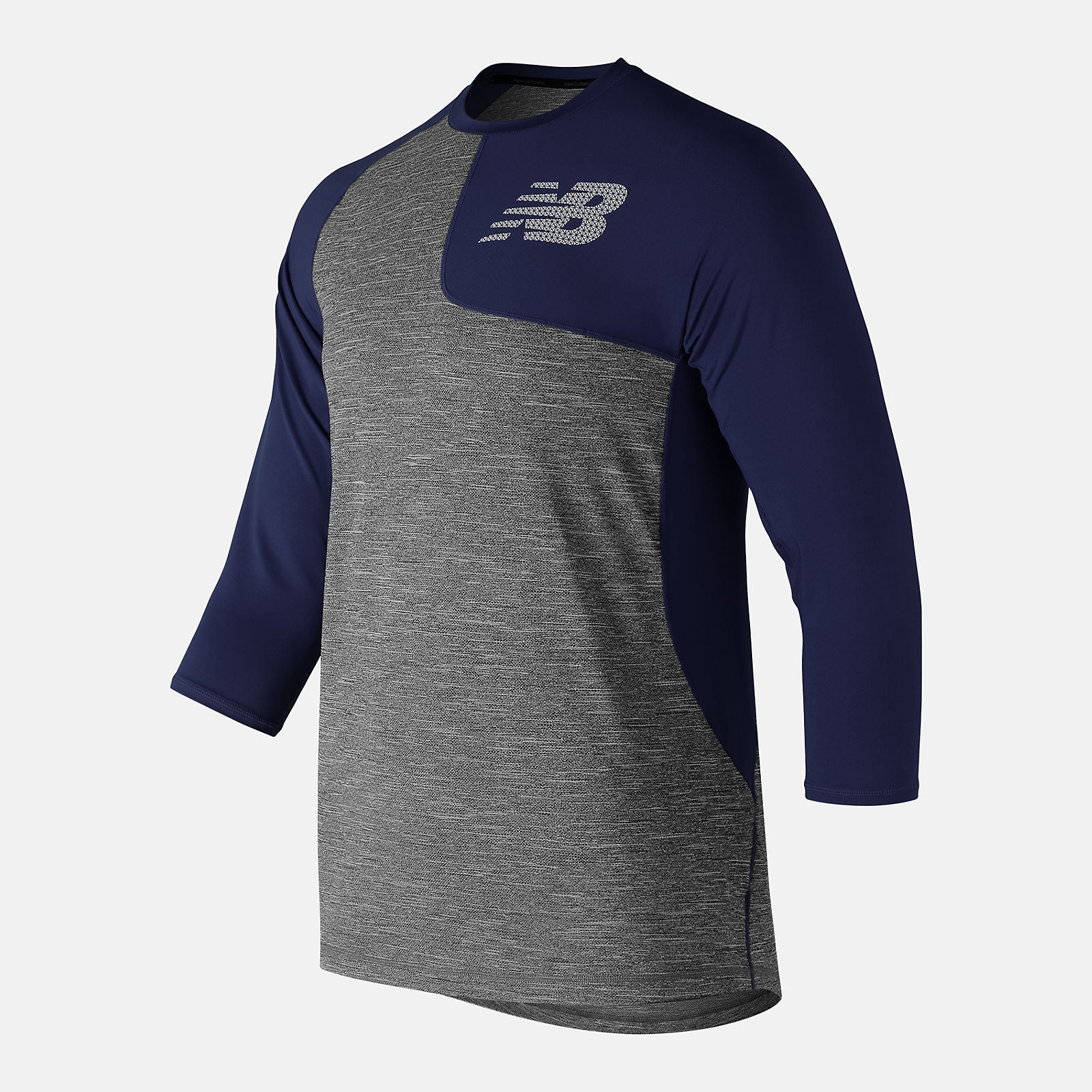 Team Navy Asym 2.0 Left 3/4 Sleeve | New Balance Clothing
