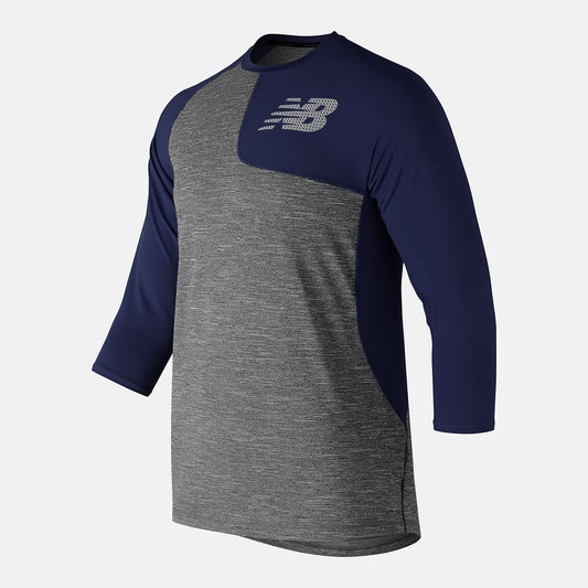 Team Navy Asym 2.0 Left 3/4 Sleeve | New Balance Clothing