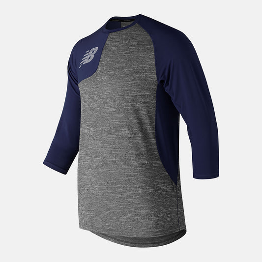 Team Navy Asym 2.0 Right 3/4 Sleeve | New Balance Clothing