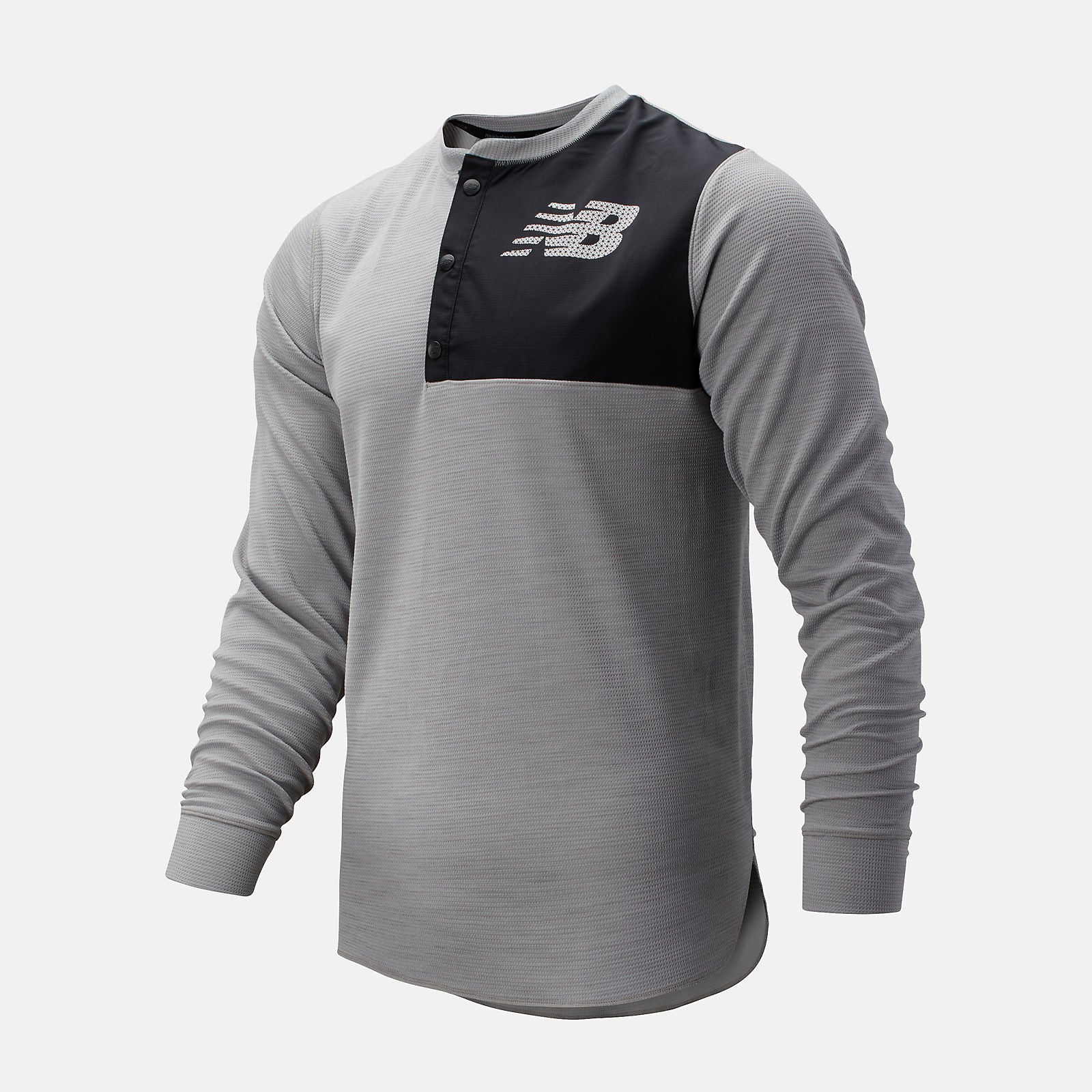 Athletic Grey ASYM Baseball Henley | New Balance Clothing