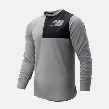 Athletic Grey ASYM Baseball Henley | New Balance Clothing