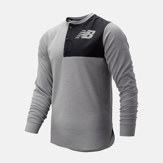 Athletic Grey ASYM Baseball Henley | New Balance Clothing
