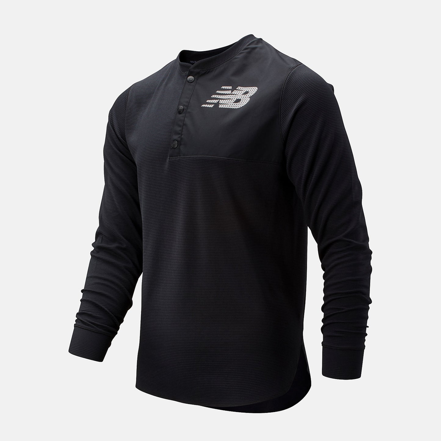 Black ASYM Baseball Henley | New Balance Clothing