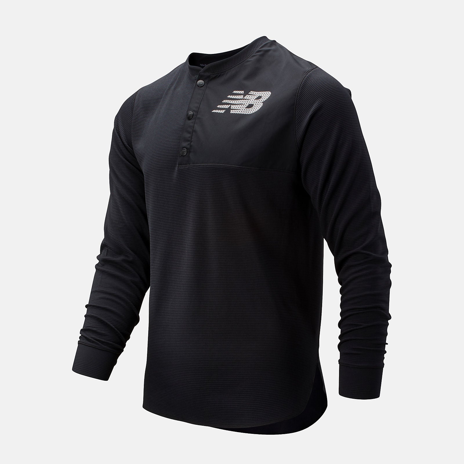 Black ASYM Baseball Henley | New Balance Clothing