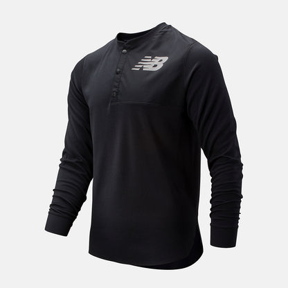 Black ASYM Baseball Henley | New Balance Clothing