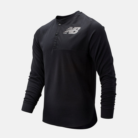 Black ASYM Baseball Henley | New Balance Clothing