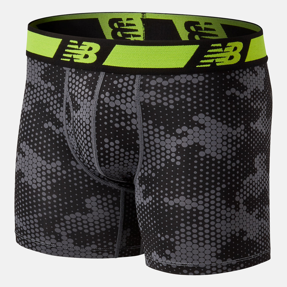 Hi Lite/Black Print NB Dry 6 Inch Boxer Brief 2 Pack | New Balance Accessories