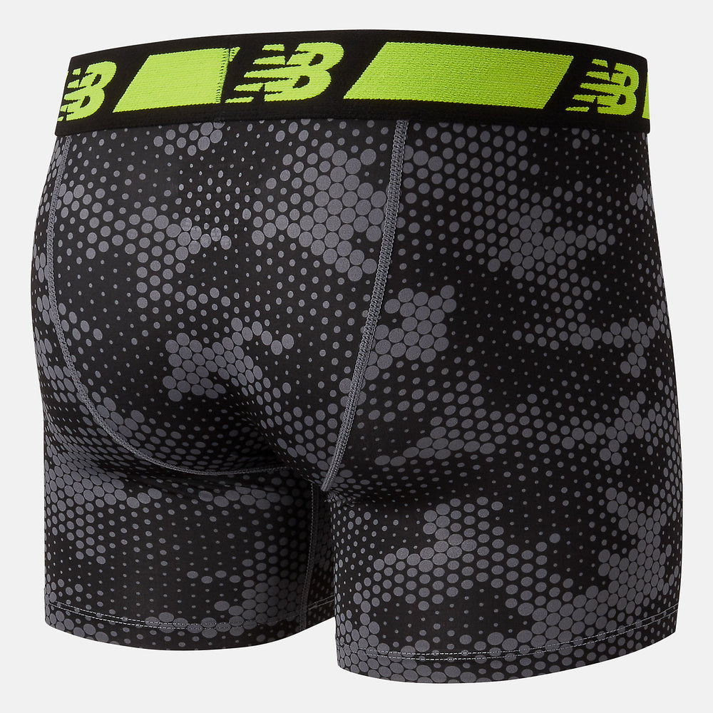 Hi Lite/Black Print NB Dry 6 Inch Boxer Brief 2 Pack | New Balance Accessories