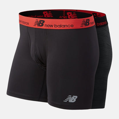 Black/Red NB Dry 6 Inch Boxer Brief 2 Pack | New Balance Accessories