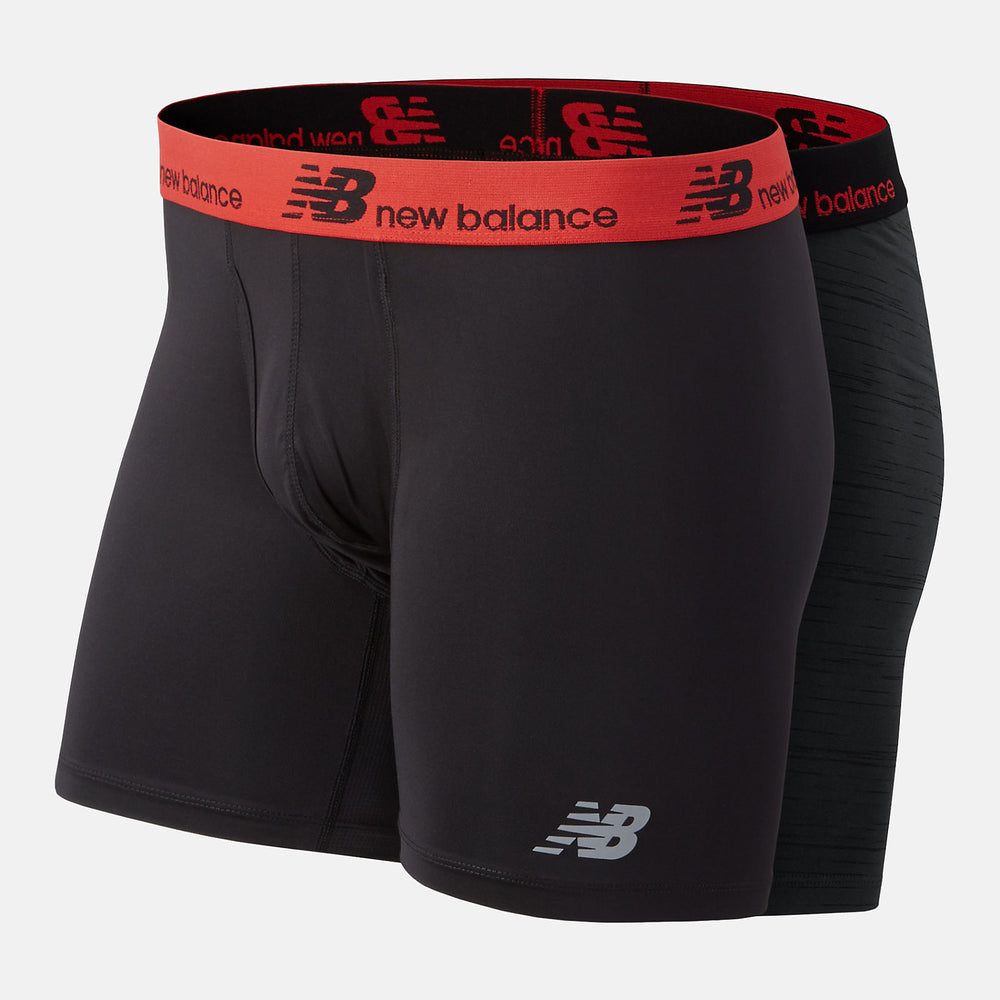 Black/Red NB Dry 6 Inch Boxer Brief 2 Pack | New Balance Accessories