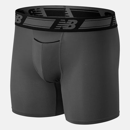 Lead/Black Men Mesh 6 Inch Boxer Brief 2 Pack | New Balance Accessories