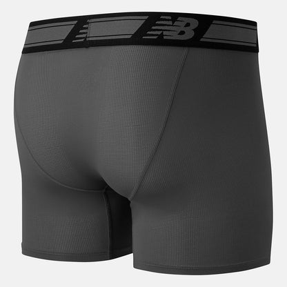 Lead/Black Men Mesh 6 Inch Boxer Brief 2 Pack | New Balance Accessories