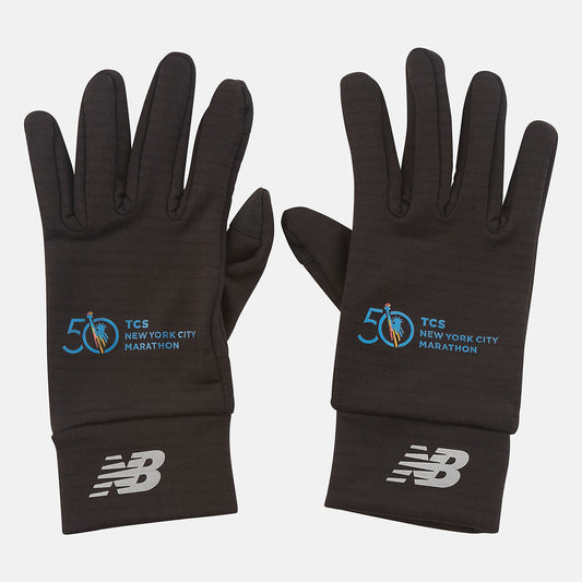 Black Marathon Heavyweight Grid Fleece Gloves | New Balance Accessories