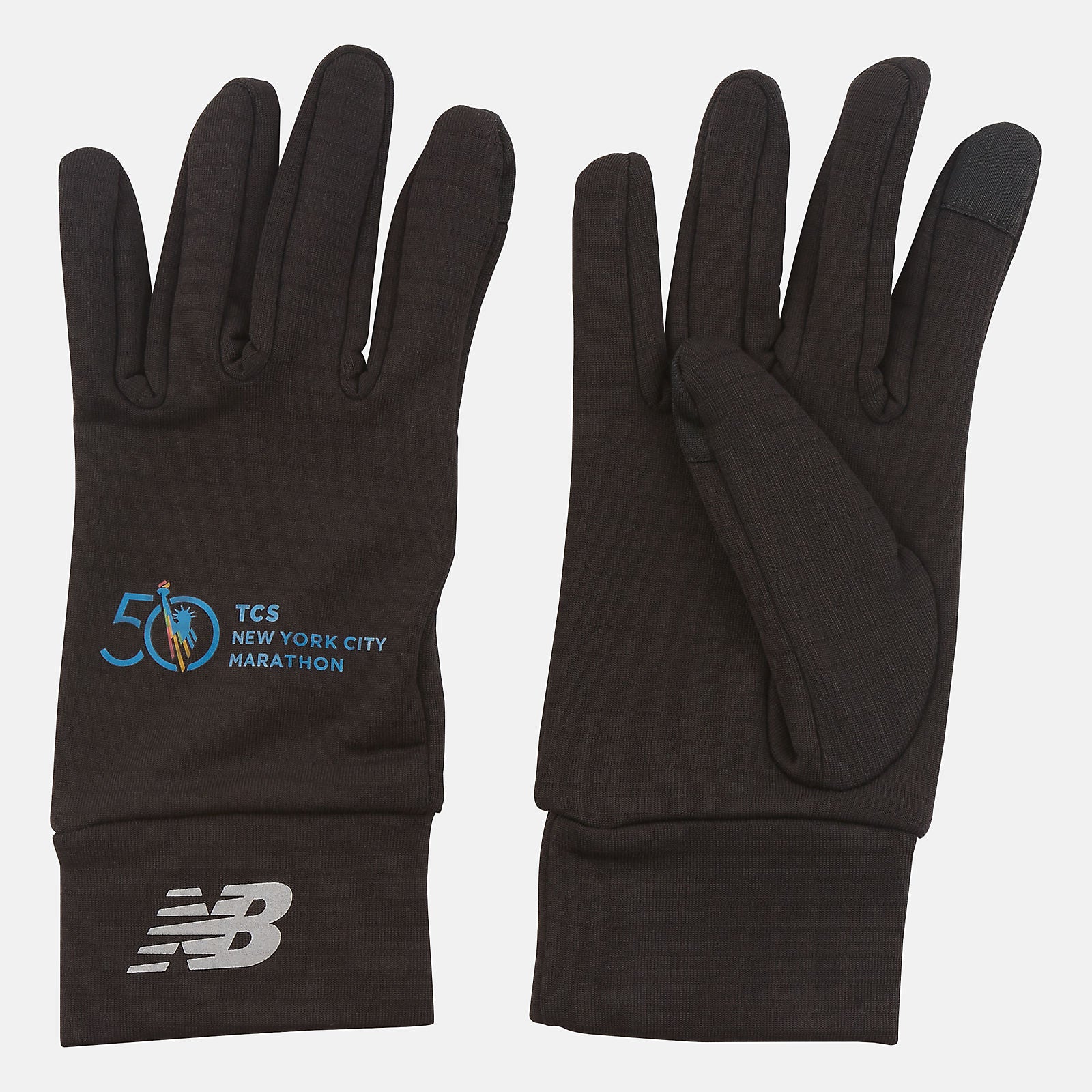 Black Marathon Heavyweight Grid Fleece Gloves | New Balance Accessories