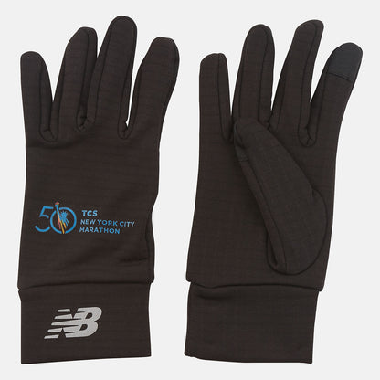 Black Marathon Heavyweight Grid Fleece Gloves | New Balance Accessories