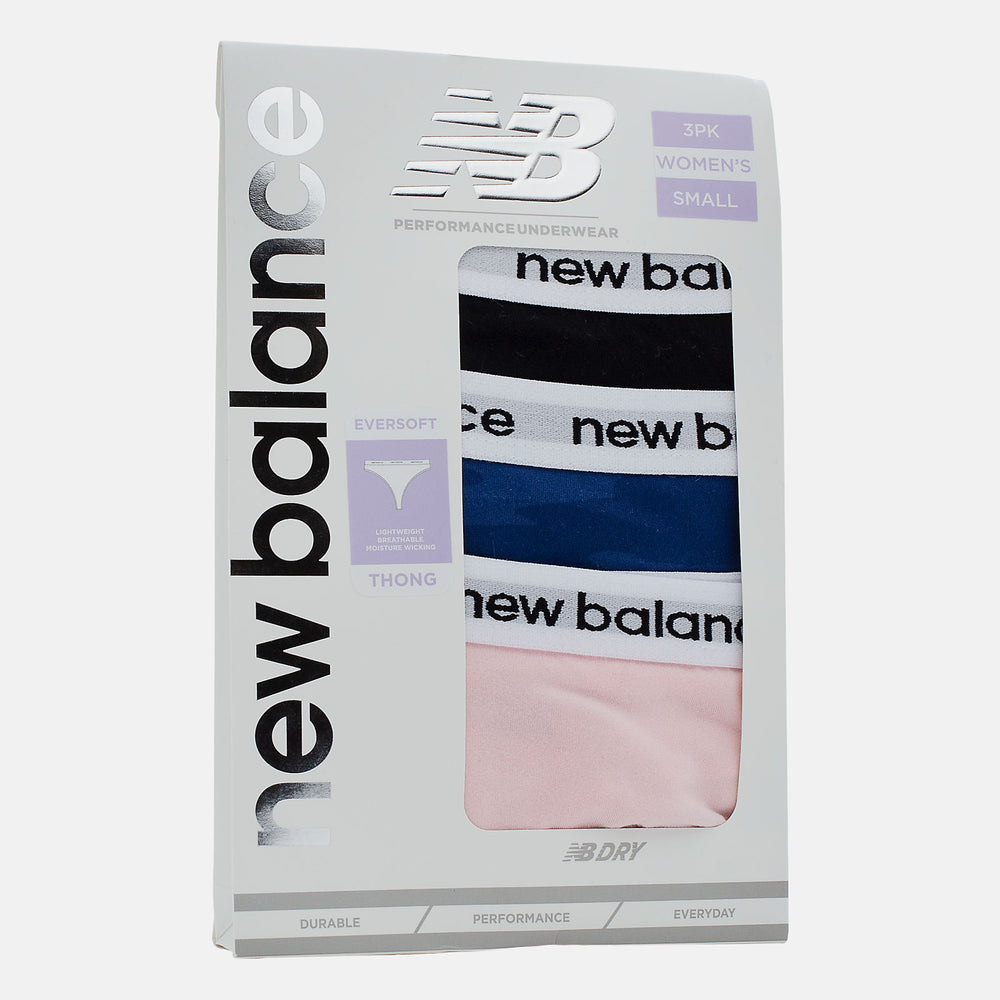 Black Eversoft Thong 3 Pack | New Balance Accessories