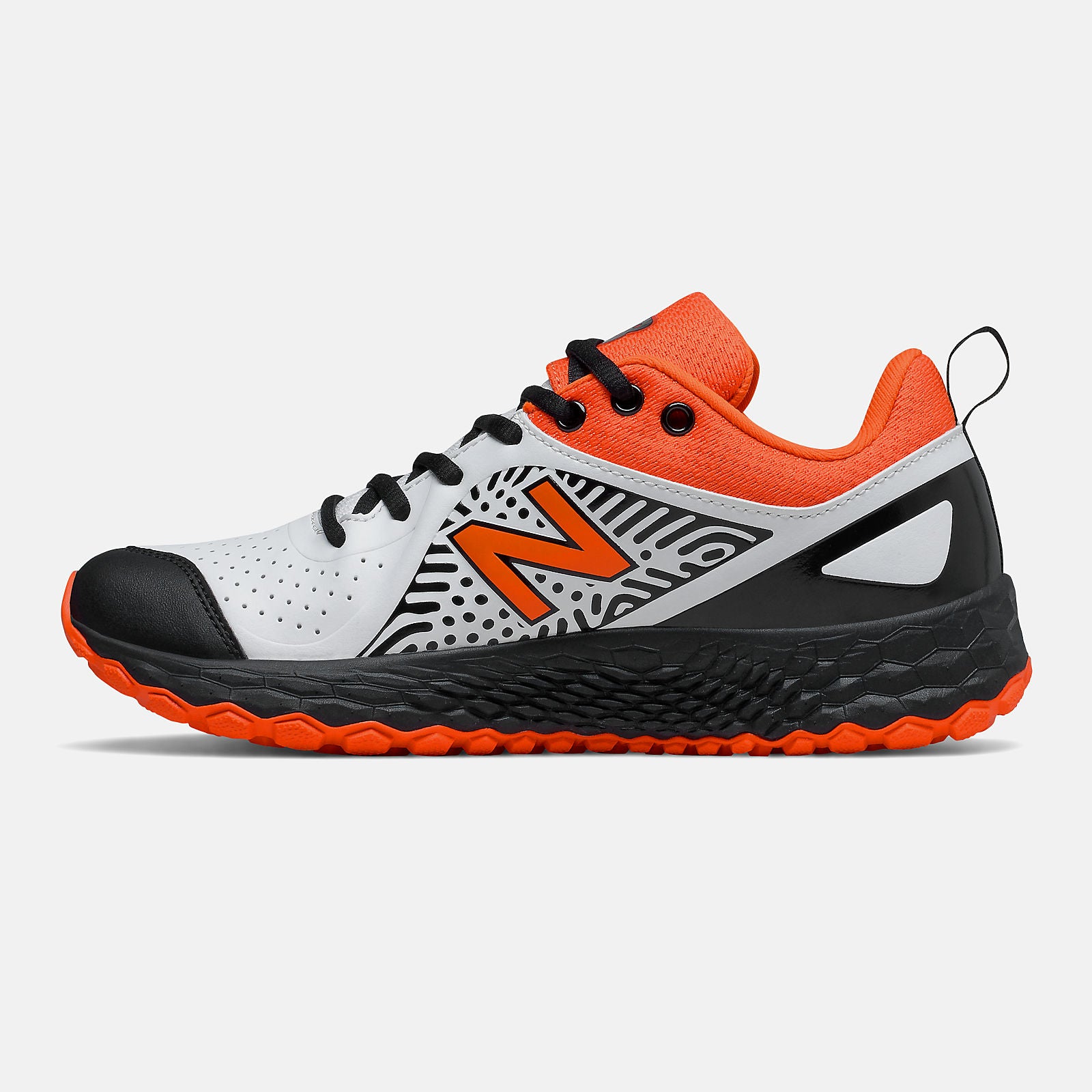 Black/Orange and White Fresh Foam Velo v2 Turf | New Balance Shoes