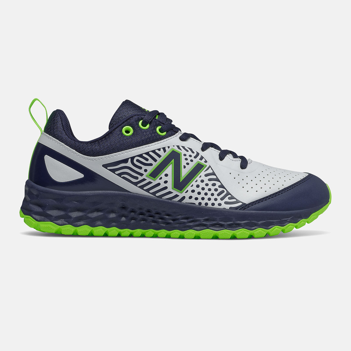 Team Navy/Lime Green and White Fresh Foam Velo v2 Turf | New Balance Shoes