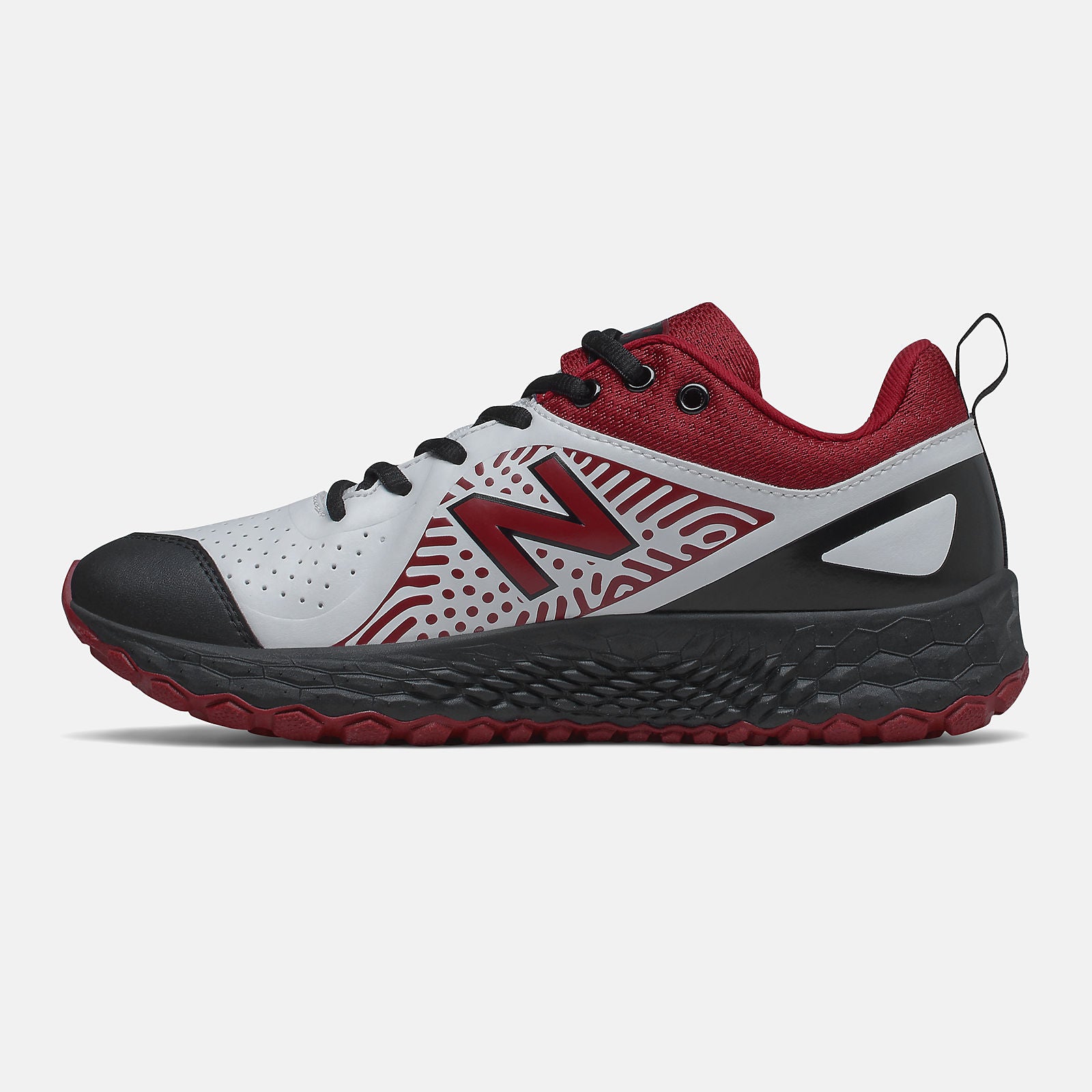Maroon/Black and White Fresh Foam Velo v2 Turf | New Balance Shoes