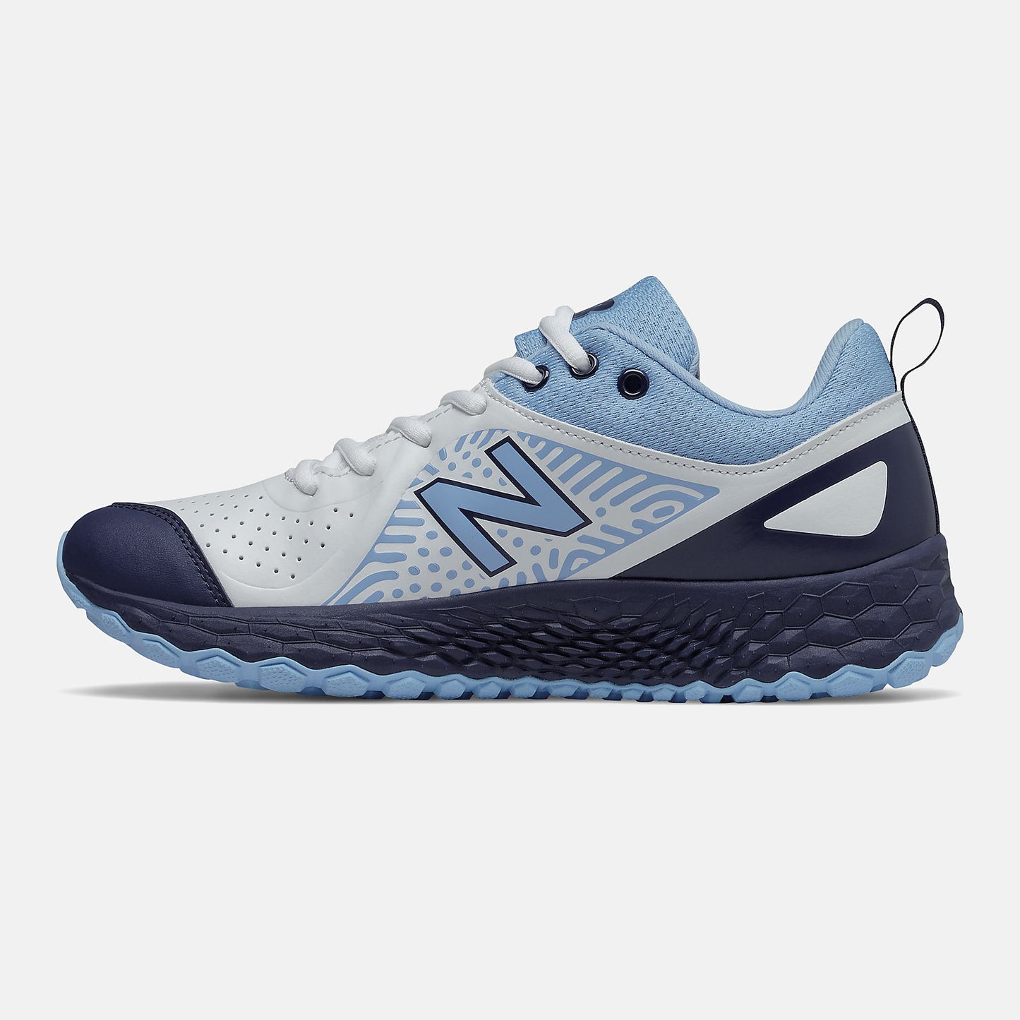 Navy/Team Carolina and White Fresh Foam Velo v2 Turf | New Balance Shoes