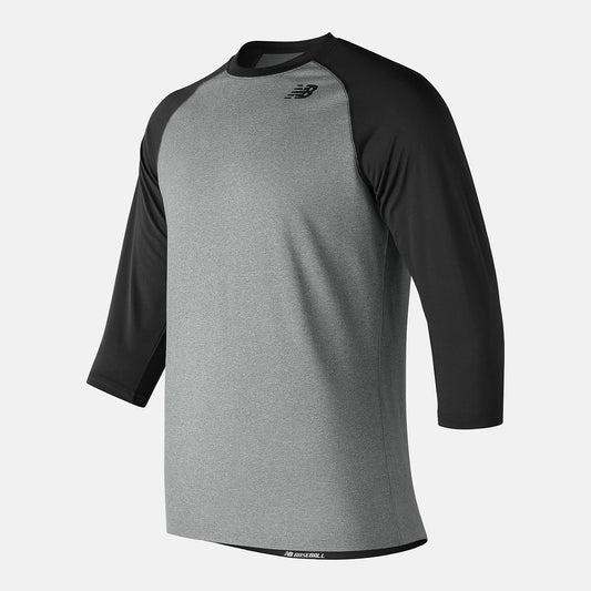 Team Black 3/4 Baseball Raglan Top | New Balance Clothing