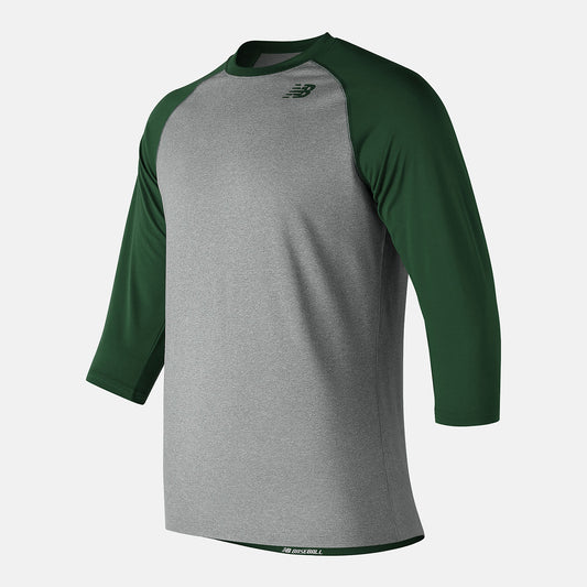 Team Dark Green 3/4 Baseball Raglan Top | New Balance Clothing