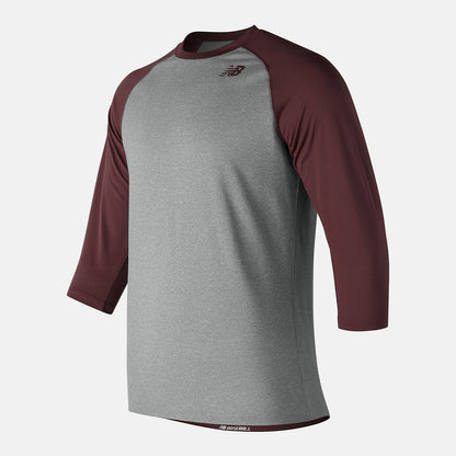 Team Maroon 3/4 Baseball Raglan Top | New Balance Clothing