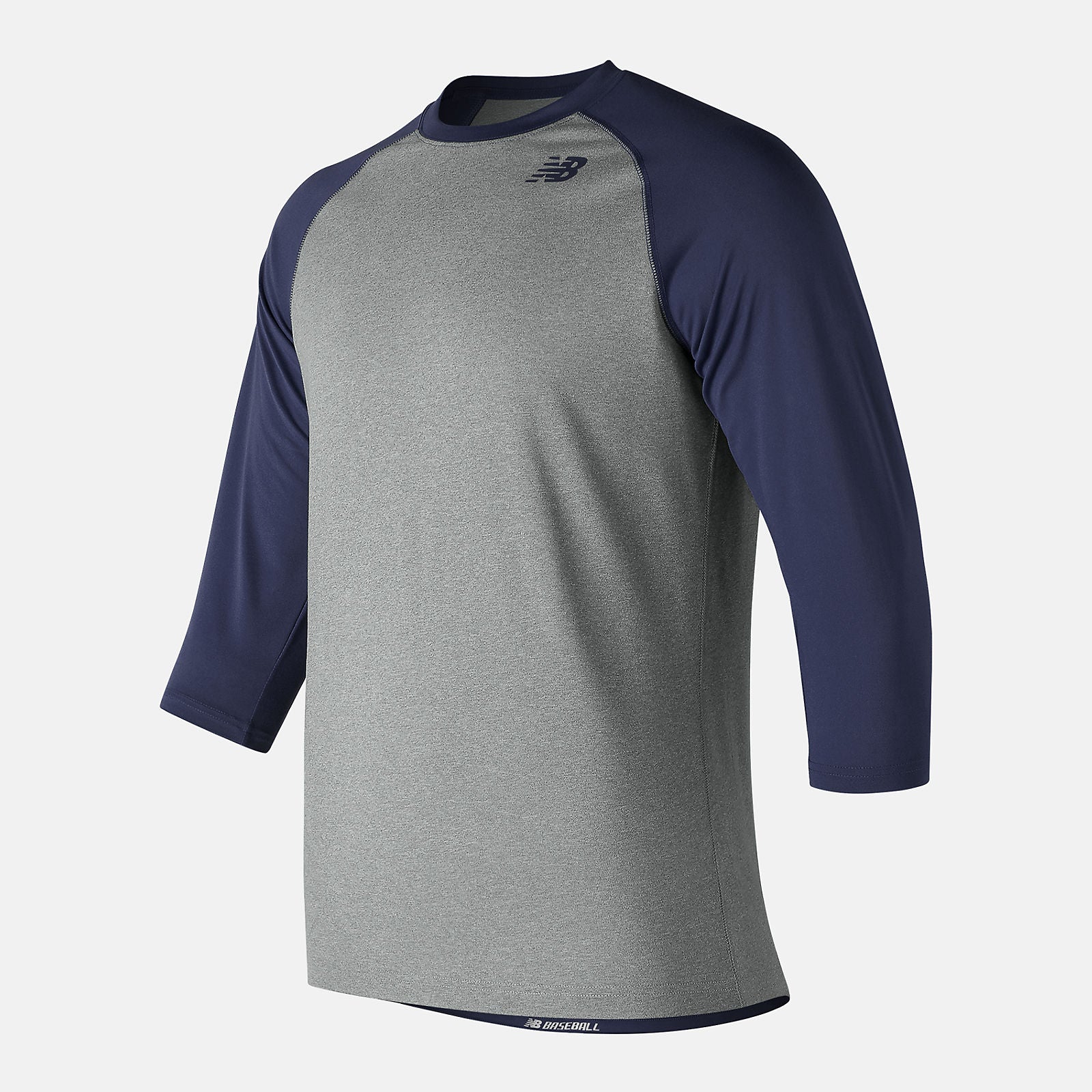 Team Navy 3/4 Baseball Raglan Top | New Balance Clothing