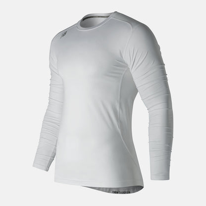 White NB LS Compression Top | New Balance Clothing
