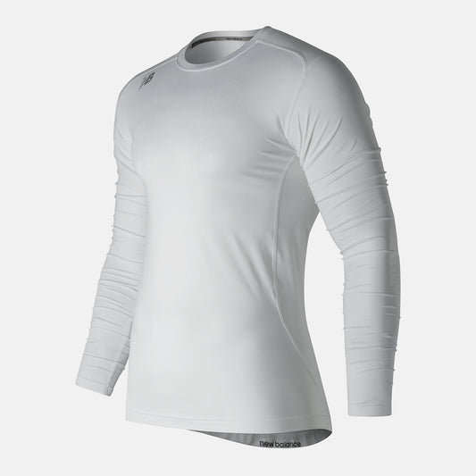 White NB LS Compression Top | New Balance Clothing